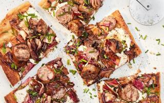 Marios Meat market & Deli | Recipe of Grilled Italian Pork Sausage Flatbread Pizza