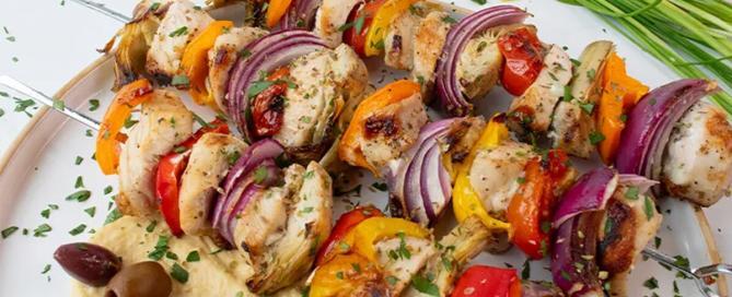 Artichoke Chicken Skewers