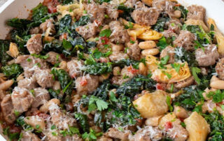 Artichoke, Sausage, Bean & Tomato Skillet