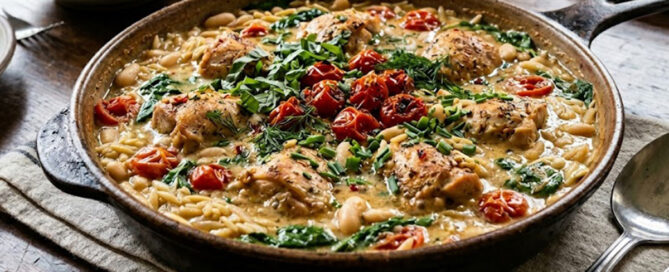 Brothy Beans & Orzo with Chicken