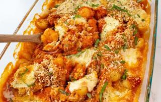 Cheesy Vodka Gnocchi with Spicy Salami