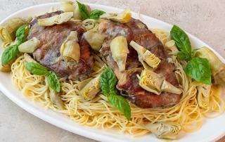 Chicken Saltimbocca with Artichokes