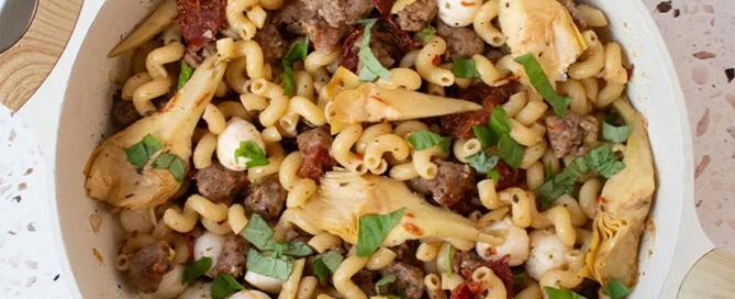 Chicken Sausage Cavatappi with Sun-Dried Tomatoes