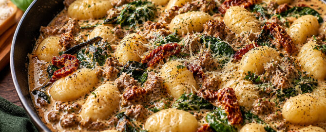 Creamy Tuscan Beef Gnocchi