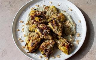 Crispy Smashed Artichokes with Ricotta