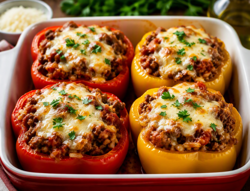 Italian Beef & Provolone Stuffed Peppers