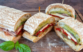 Grilled Eggplant, Prosciutto, and Pepper Panini