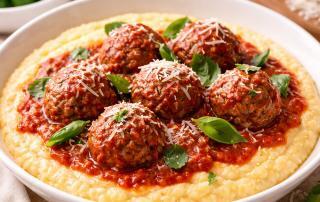 Italian Meatballs with Polenta