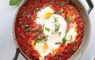 Italian Style Baked Eggs with Burrata