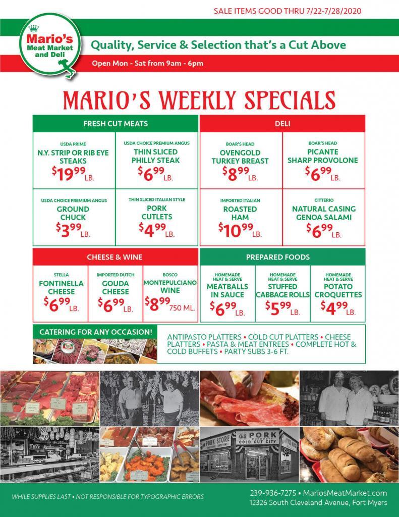 Weekly Ad Specials Mario's Meat Market & Deli