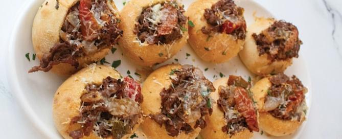 Mini Cheesesteaks with Peppers