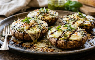 Mozzarella & Pesto Stuffed Mushrooms