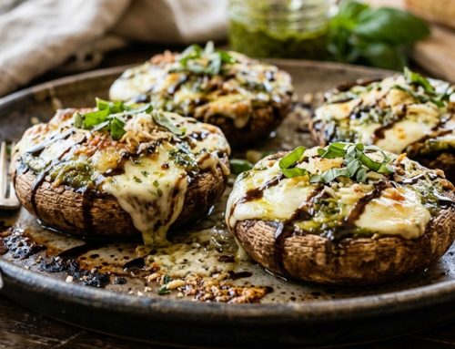 Mozzarella & Pesto Stuffed Mushrooms
