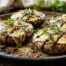 Mozzarella & Pesto Stuffed Mushrooms