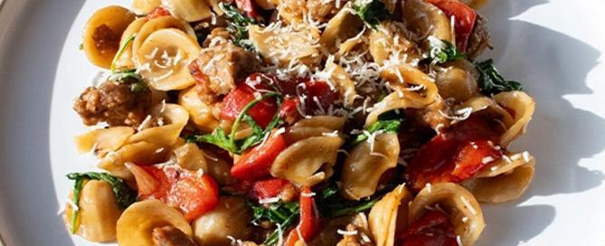 Orecchiette with Pork Sausage & Peppers