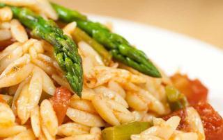 Orzo with Asparagus and Bruschetta