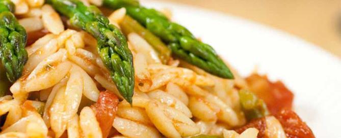 Orzo with Asparagus and Bruschetta