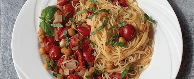 Roasted Chickpea and Tomato Pasta