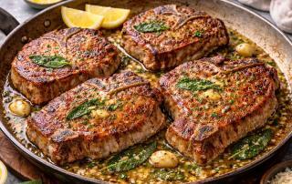 Sage Butter Pork Steaks