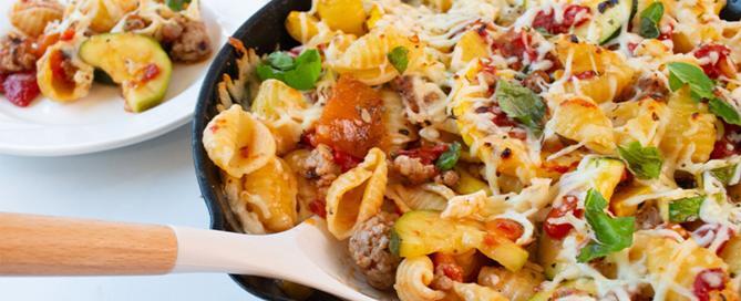 Sausage and Shells Pasta Bake