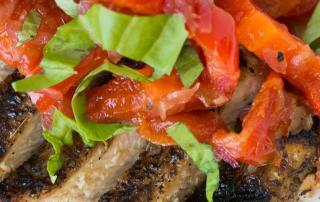 Grilled Pork with Marinated Pepper Strips Recipe