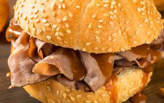 London Broil Burger with Cheese and Caramelized Onions recipe | Marios Meat Market and Deli