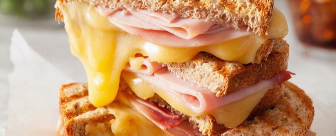 image of honey maple ham grilled cheese recipe | Marios Meat Market and Deli