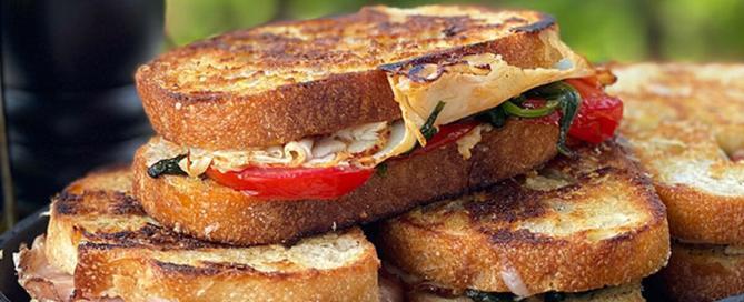 honey maple turkey panini with roasted peppers recipe Marios Meat Market and Deli