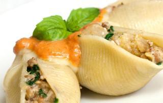 Sausage Eggplant Stuffed Shells